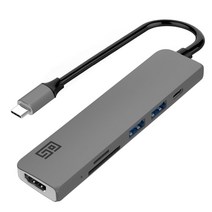 SO HDMI 젠더 이더넷 카드리더기 맥북 아이패드프로 삼성덱스 6 in 1 USB C타입 멀티 허브 H1_Plus, 실버