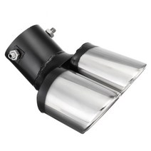 튜닝 머플러 준비엘 머플러팁 듀얼팁 새로운 범용 자동차 장식 크롬 테일 파이프 스테인레스 스틸 곡선 듀얼 콘센트 트림 파이프 테일 bmw, 1개, 1개