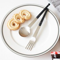 감성 브런치 카페 디저트포크 스푼 스텐 케이크포크 업소용 과일 심플 fork 식기 가게, 디저트스푼 차콜