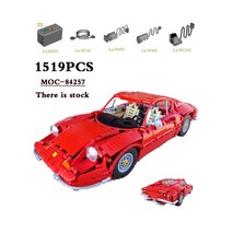 MOC-84257 클래식 911 자동차 조각 조립 빌딩 블록 42143 적합 교육 2023 신제품, 02 With motor