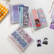 6공 2단 미니 콜렉트북 콜북 방탄포카 포카보관 폴라로이드 포카 앨범 제작, 1포켓 10매, 클리어 6공 마카롱 콜렉트북 속지