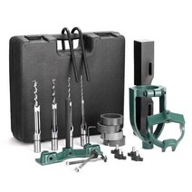 드릴링 머신 탁상 소형 보루방 드릴 벤치 로케이터 세트 Mortiser 서클/스퀘어 홀 치즐 목공 장부 어태치먼트 프레스, [06] SET