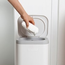 비움 심플 인테리어 원터치휴지통 16L + 착한 리필 봉투 세트, 화이트, 1세트