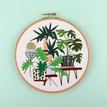 서양자수 Flowerspot 자수 키트 DIY 바느질 작업 식물원 초보자를위한 Needlecraft Cross Stitch Artcraft, 한개옵션1, 07 G