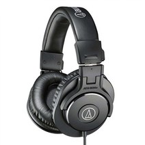 오디오테크니카 전문가용 녹음 HiFi 모니터 접이식 휴대용 밀폐형 헤드폰 ATH-M30X, 블랙