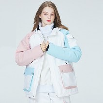 ARCTIC QUEEN 스키복 상의 남녀공용 스노우보드, 핑크 스카이블루 L