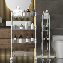 리어카 선반 이동식 화장실이나 욕실에서 틈새 선반, 투명색