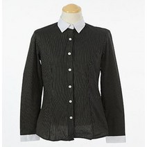 여자블라우 화이트카라 여자셔츠 스트라이프 블랙 셔츠 블라우스 은성중