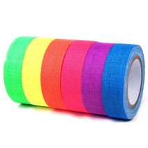 6 개대 UV Gaffer 형광 테이프 Blacklight Reactive Glow In The Dark Tape 네온 천 Tape Safety 경고 홈 장식, 15mm, 여섯 가지 색상, 5m