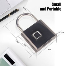 출퇴근기록기 얼굴인식 근태 지문 인식기 지문 자물쇠 IP66 Usb 충전식 도난 방지 수하물 잠금 장치 스마트, 01 Black, 01 Black