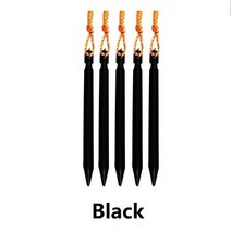 5 개/몫 18cm 알루미늄 캐노피 트라이 빔 텐트 페그 가든 스테이크 그라운드 네일 헤비 듀티 반사 코드 해먹 캠핑, HY53-Black-5pcs
