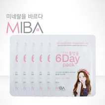 미바 이온칼슘 물방울 6day 마스크팩20ml*6매, 1개, 6매