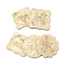 나무컵받침 밑그림 랜덤 나무받침 10.5cm
