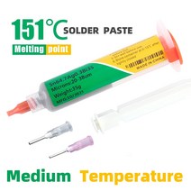 중간 온도 실버 솔더 페이스트 sn64.7ag0.3bi35 휴대 전화 수리 녹는 구성 요소 용접점 151℃, 2개