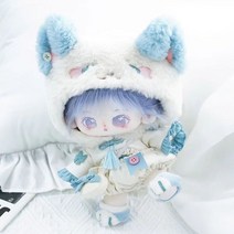 무속성솜인형 아이돌 20cm 몸체 모던 하얀 키덜트 눈망울 수제 조카선물 솜깅이, 20CM(골격있음), 블루여우 옷세트 인형 미포함