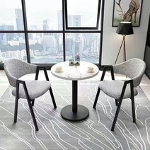 남쪽나무 고급 호텔 카페 커피 티테이블 의자 세트 2인, 원형(60cm)+의자*2, 8:회색(패브릭)