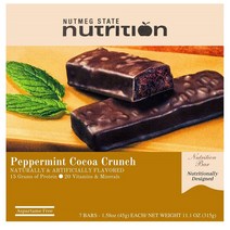 넛메그스테이트뉴트리션 페퍼민트 코코아 크런치 바 스낵 단백질 7개입