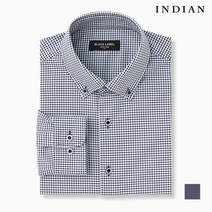 인디안 [INDIAN] 잔체크 패턴 슬림핏 셔츠_MIVNLWS1261
