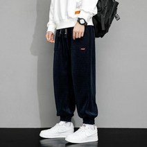 남자카고조거팬츠 조거 트레이닝 작업 나일론 팬츠 루즈 핏 코듀로이 바지 솔리드 헐렁한 조깅 스웨트팬츠 스트리트웨어 힙합 하렘 8XL 겨울