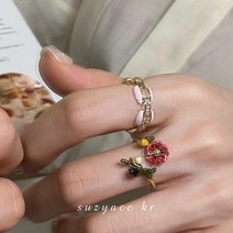 디자인 빈티지 플라워 나뭇가지 반지 여 개성 집게 반지