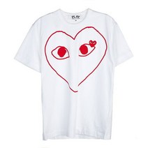 [라벨루쏘] [꼼데가르송] 하트 로고 반팔 티셔츠 P1T100 WHITE
