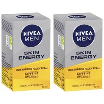 NIVEA 니베아 MEN Active 맨 엑티브 에너지 페이스 모이스처라이저 크림 50ml, 2팩