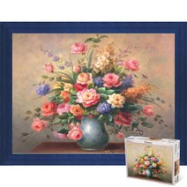 퍼즐피플 정물 직소퍼즐, 화병 150피스 액자포함(우드블루), 150p