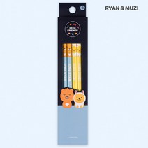 연필한다스 첫연필 잘써지는연필 카카오프렌즈연필세트, 4본 연필세트 라이언&무지