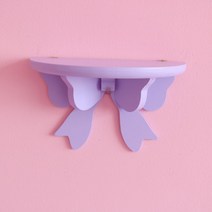 벽선반 선반 리본 여자아이방 꾸미기 수납장 인테리어 소품, 큰 보라색 활 매듭 프레임 흔적 못 없음