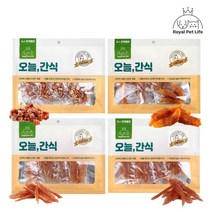 [로얄펫라이프] 오늘간식 4팩 세트 총1200g (치킨대구큐브 300g+고구마말이300g, 상세 설명 참조