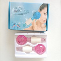 1 쌍의 얼굴 롤러 볼 얼굴 눈 마사지 글로브 냉각 아름다움 아이스 하키 에너지 크리스탈 공 물 파도 피부, 03 Giltter Pink