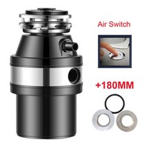 음식물 쓰레기 처리기 주방 쓰레기 처리 370w 스테인레스 스틸 그라인더 소재 음식물 쓰레기 처리 잔류 물 분쇄기, 공기 어댑터, 우리를