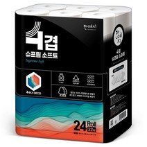 한예지 슈프림소프트 4겹 천연펄프 화장지 22m 24롤 1팩, 없음