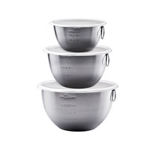 토볼로 스테인레스 스틸 믹싱볼 3종 세트, Stainless Steel