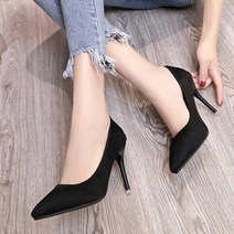 여자정장 하객 발편한 여성힐쇼핑몰 베이직 깔끔한오피스룩 여성검정 신발 데일리 세련된 펌프스 뾰족코 면접복장 결혼식룩코디 하이힐 예쁜여자 여자대 구두 스웨이드힐 스틸레토힐 출근용