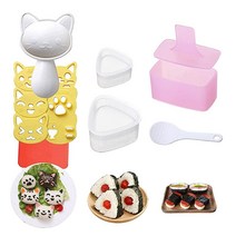 라이스 볼 몰드 3팩 Onigiri 몰드 아동용 귀여운 고양이 새끼 고양이 스시 몰드 무스비 메이커 프레스 클래식 삼각형 라이스 볼 메이커 스시 몰드 키트 점심 도시락 상