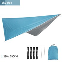 SAGITAR 홀리데이 타프 야외 야영 텐트 그늘막 차양 캠핑 비 차단 텐트 A0105, 마름형290x290CM, 파란색