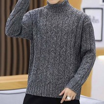 도오빠 가쿠SA 남성 목폴라 니트티 긴팔 스웨터 꽈배기 니트 티셔츠 가을 겨울 남자니트티