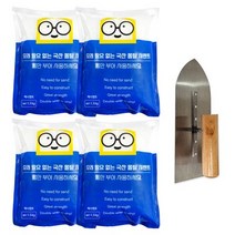 철물팩토리 타일 줄눈 백색 시멘트1.5kg 4개+흙손 보수제, 줄눈 백시멘트 1.5kg - 4개 + 흙손 - 1개