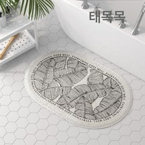 아메리칸 핸드페인팅 플라워 버드 전원 플라워 화장실 반원 러그 매트 욕실 문 앞 미끄럼 방지 매트 물 흡수 발 매트, 타원형케이크벨벳미국의손으로그린버드6