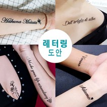 헤나타투 레터링헤나도안 수백번 재활용 가능 / 디자인확인 후 선택구매, 1개, 레4-2