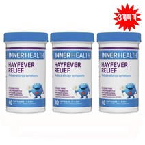 이너헬스 100억 유산균 꽃가루 집먼지 영양제 40정 Inner Health Hayfever Relief 40 Capsules, 40, 3개