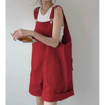 멜빵반바지 스트레이트 얇은 카고 여름 반바지 여름점프수트
