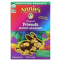 Annies Homegrown 오가닉 프렌즈 베이크드 버니 그레이엄 스낵 초콜릿 칩 초콜릿 & 허니 (198 g) 2팩