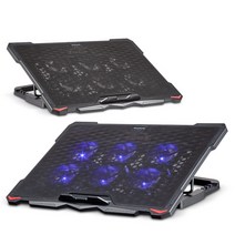 ANYZONE 애니존 AC-900 다각도 LED쿨러 쿨링패드 노트북 거치대 받침대 USB 포트 허브, 블랙
