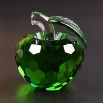 크리스탈 애플 타운 종이 유리 문진 선물 아트 공예 사무실 데스크탑 홈 웨딩 장식, [01] 4cm, [02] green