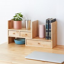 블루밍홈 고무나무 원목 데스크 다용도 화장대 수납함, 네추럴