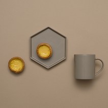 이지라이프 디저트 플레이트 육각 접시 무광, 코랄핑크