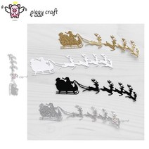 모양 틀 다이컷 piggy craft 금속 절단 금형 크리스마스 산타 썰매 사슴 스크랩북 종이 공예 칼 금형 블레이드 펀치 스텐실, cxs-1-30