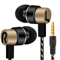이어팟 슈어이어폰5가지 색상 3.5mm 유선 이어폰 스포츠 실행 헤드셋 소음 차단 스테레오 1.1M 미디어 플레, 04 gold
